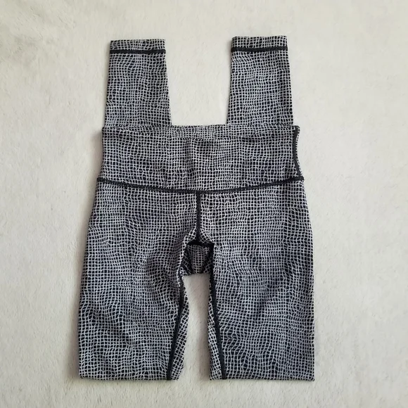 LULULEMON Wunder Under Pant III Fall Net White Black Size 4 - Picture 8 of 16